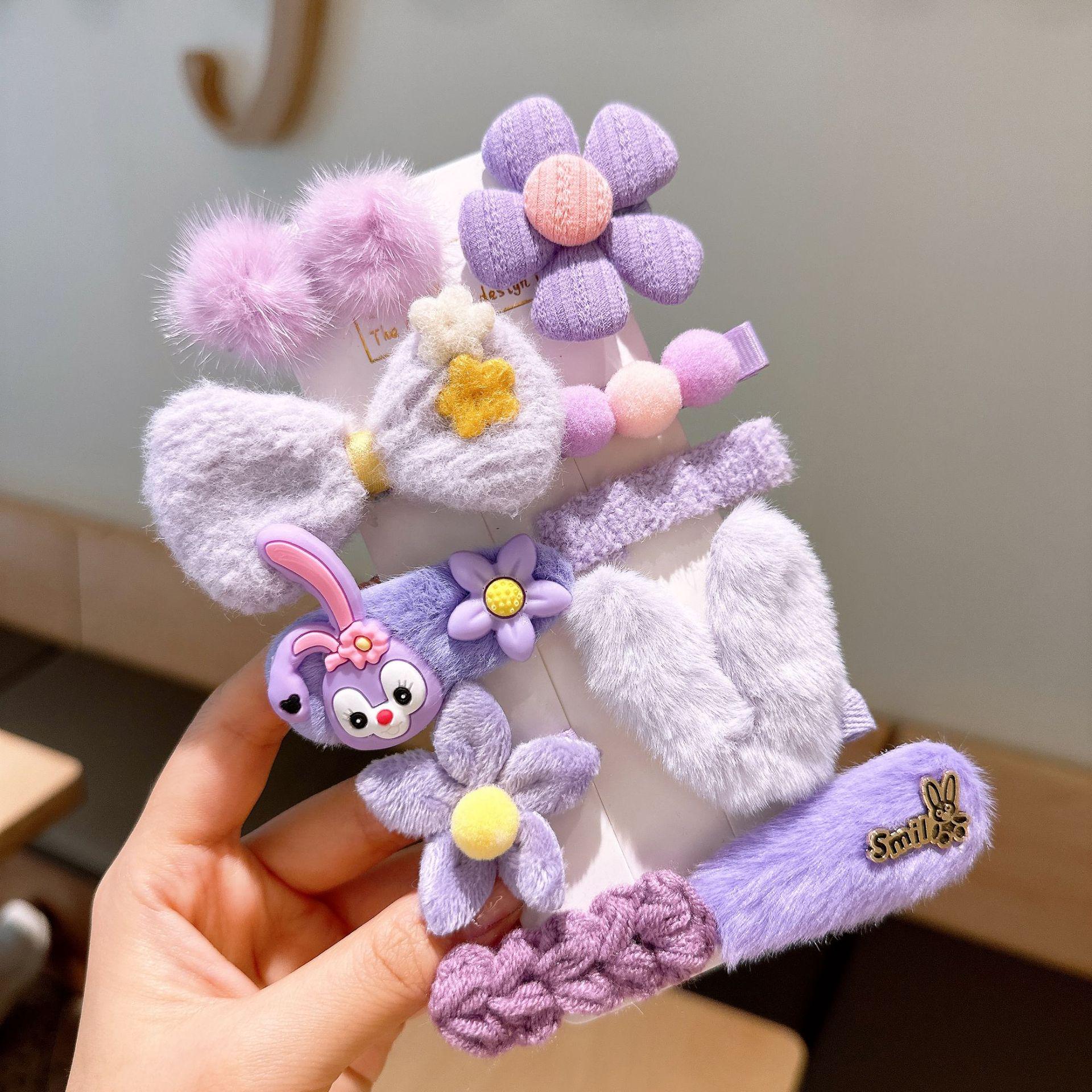 

StellaLou Plush Colorful Hair Clip: Cute Autumn & Winter Headwear for Girls