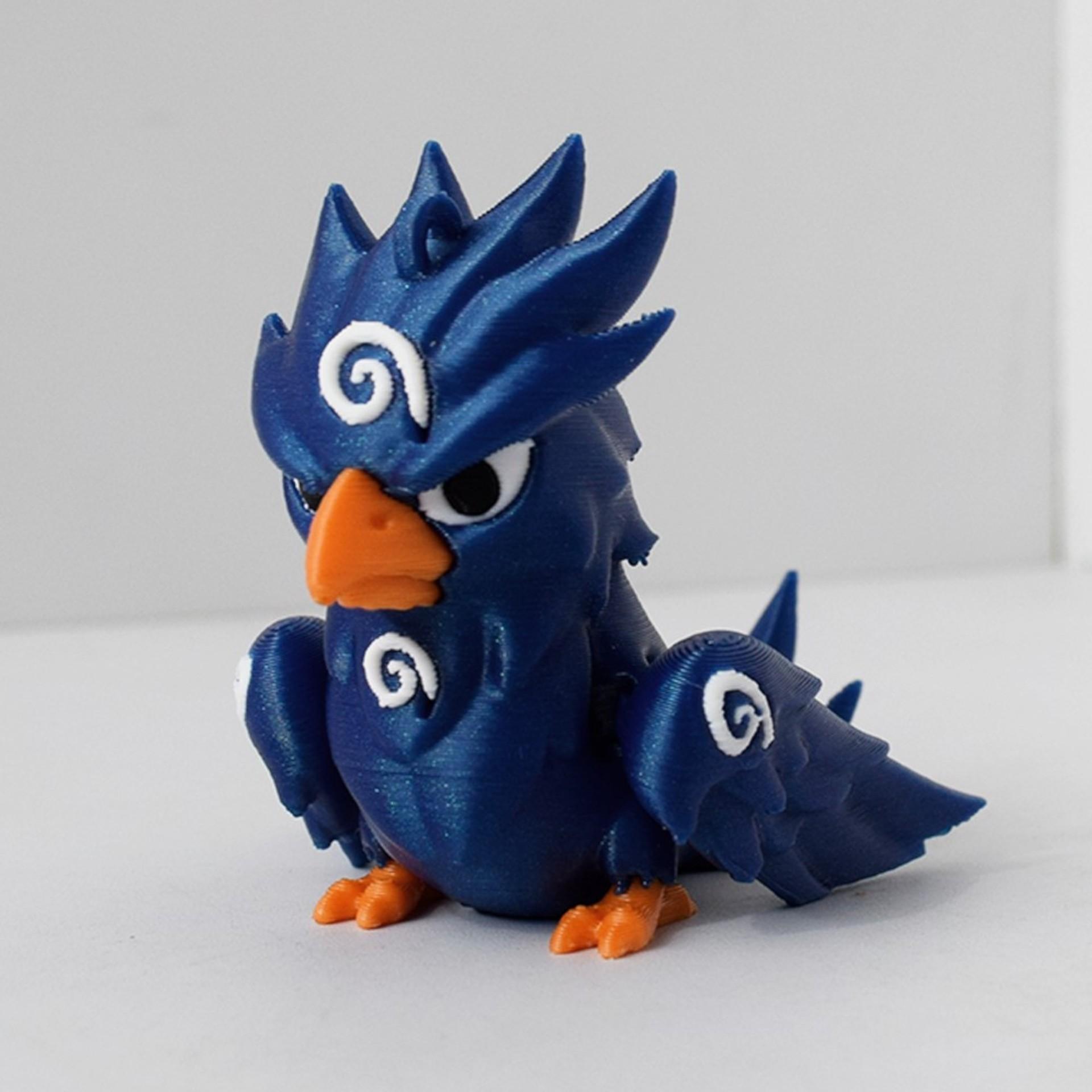 

Blue Rune Bird Toy Statue 3D Printing Toy Backpack Decoration Pendant Simulation Animal Bird Model Holiday Small Gift