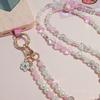 Mobile Phone Lanyard Long Camellia Crystal Hand String Pearl Crossbody Mobile Phone Lanyard Women's Small Fresh Hand Beaded