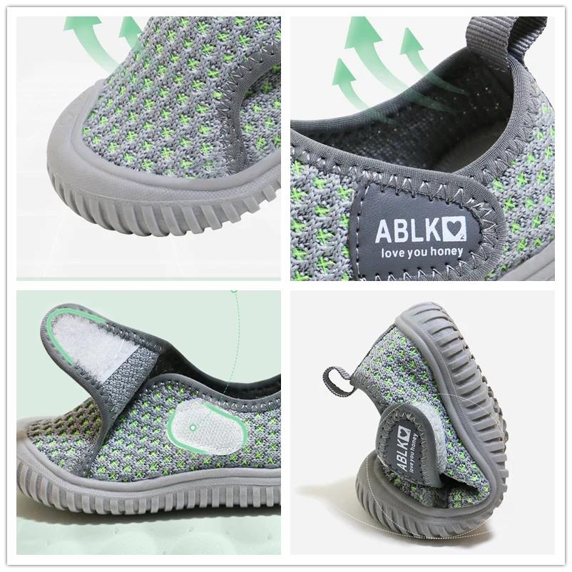 Girls Boys Casual Shoes Infant Toddler Shoes Kids Barefoot Sneakers Breathable Mesh Anti Slip Soft Sole Kindergarten Baby Shoes