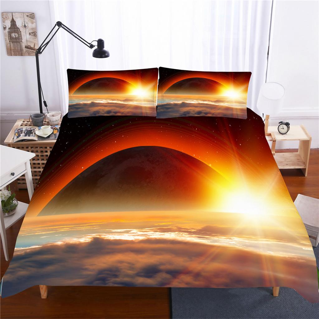 Nature Landscape Duvet Cover King/Queen Size Blue Sky Mountain Modern Art Bedding Set Watercolor 2/3pcs Polyester Quilt Cover