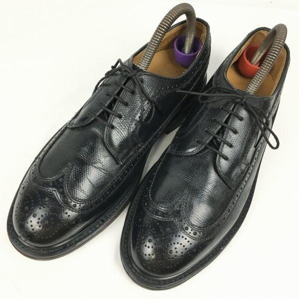 70s Vintage ANSI Z41.1-190 Steel Toe Long Wingtip Safety Shoes Black Size 7.5D / 25.5cm(USED)
