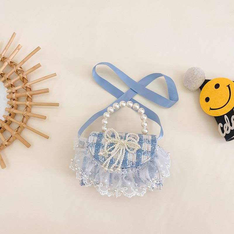 Trendy Korean Style Cute Children's Mini Shoulder Bag With Pearl Elements And Fashionable Design