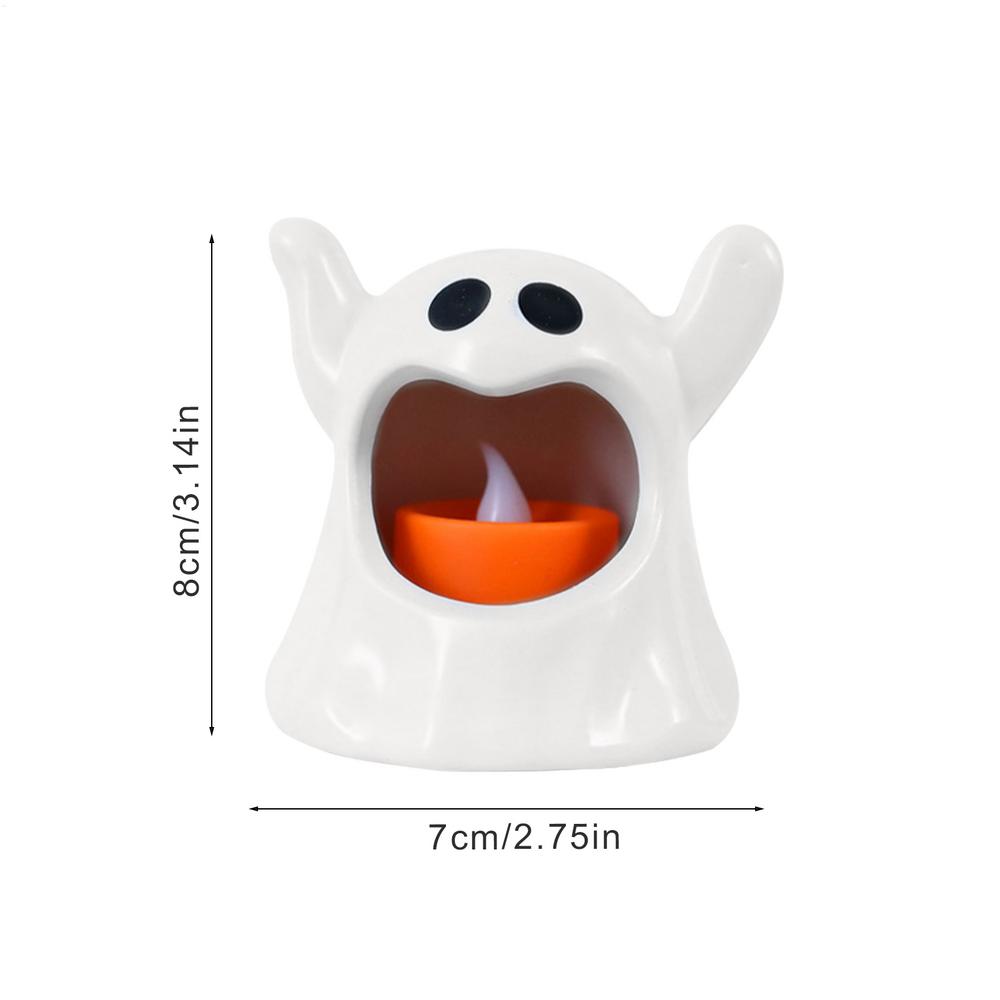Halloween Decorative Cute Ghost Lamp for Kids Halloween Decorative Figurine Prop with LED Flameless Candles Ghostly