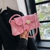 Retro Plaid Underarm Bag  New Women's Exquisite Lock Buckle Texture Small Square Bag Casual Fashion Versatile Shoulder Bag