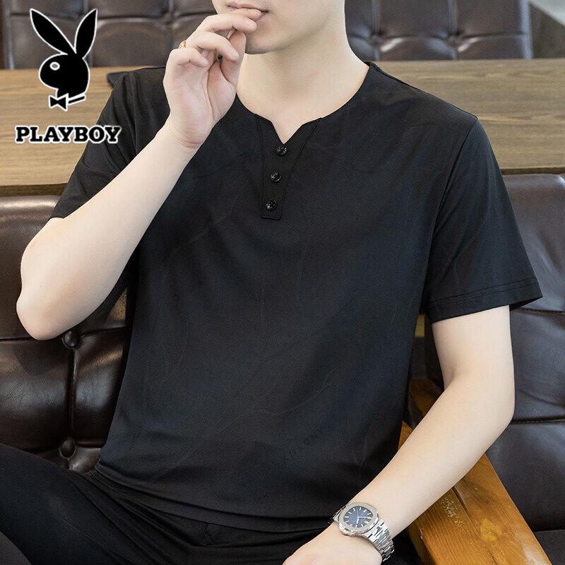 Мужская футболка с коротким рукавом PLAYBOY M чёрный