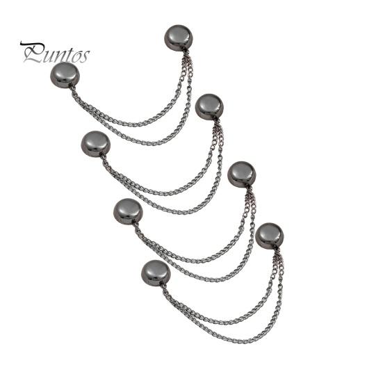 

4 шт. магнитных зажимов для одежды, многофункциональные зажимы для брошей без штифта, прочная магнитная пряжка с цепочкой для одежды, аксессуары для похудения 4pcs прохладный черный