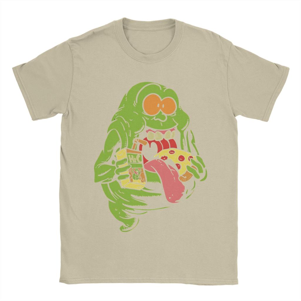 Ghostbusters Slimer Neon TShirt Beach Hippie T Shirts Unisexs Cotton O Neck 4XL 5XL 6XL Top Tees Short Sleeve Streetwear Tshirt