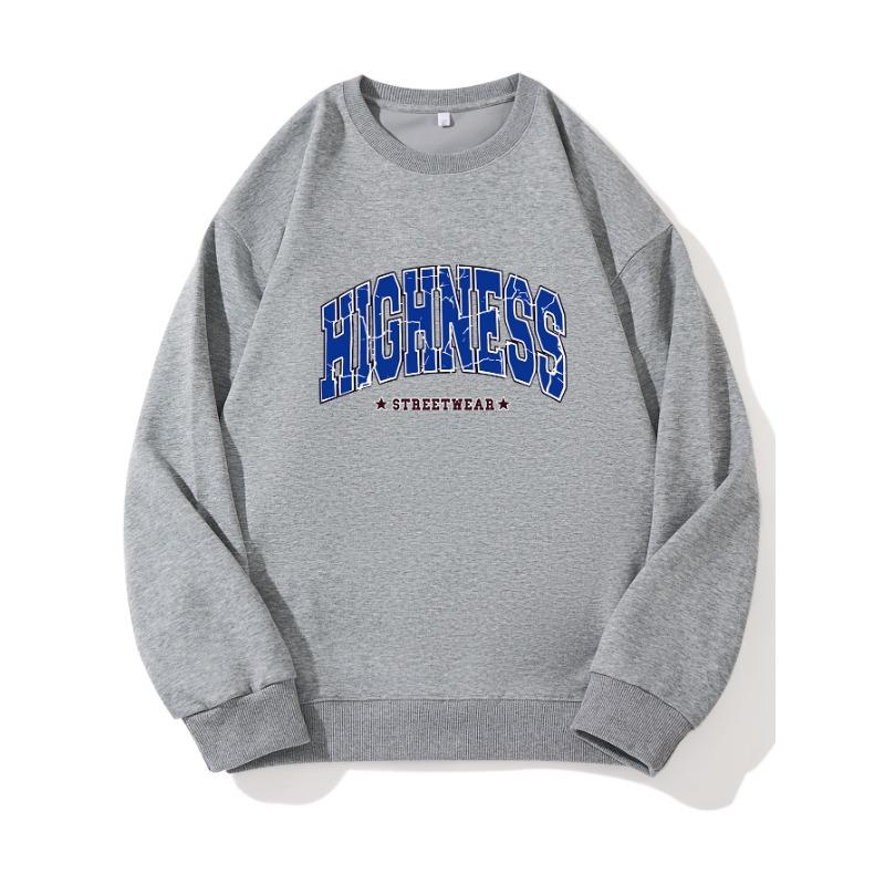 

HIGHNSEE Модный принтованный топ, повседневная спортивная одежда на осень и зиму, хлопковая толстовка XXL слоновая кость