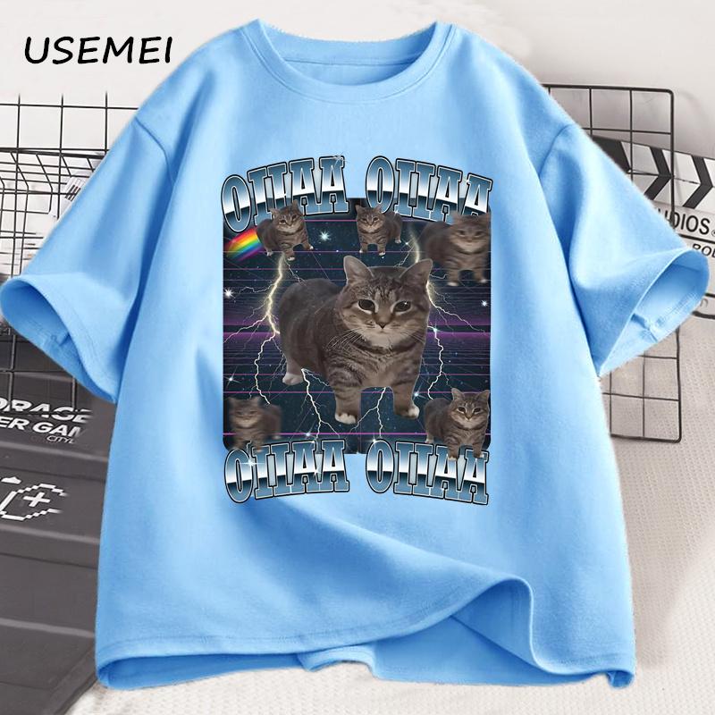 

Смешные вирусные футболки с графикой кота из Ии для мужчин и женщин, футболка с глупыми котами Oiiaa Oiiaa Cat, безумная футболка, одежда в стиле Харадзюку 4XL