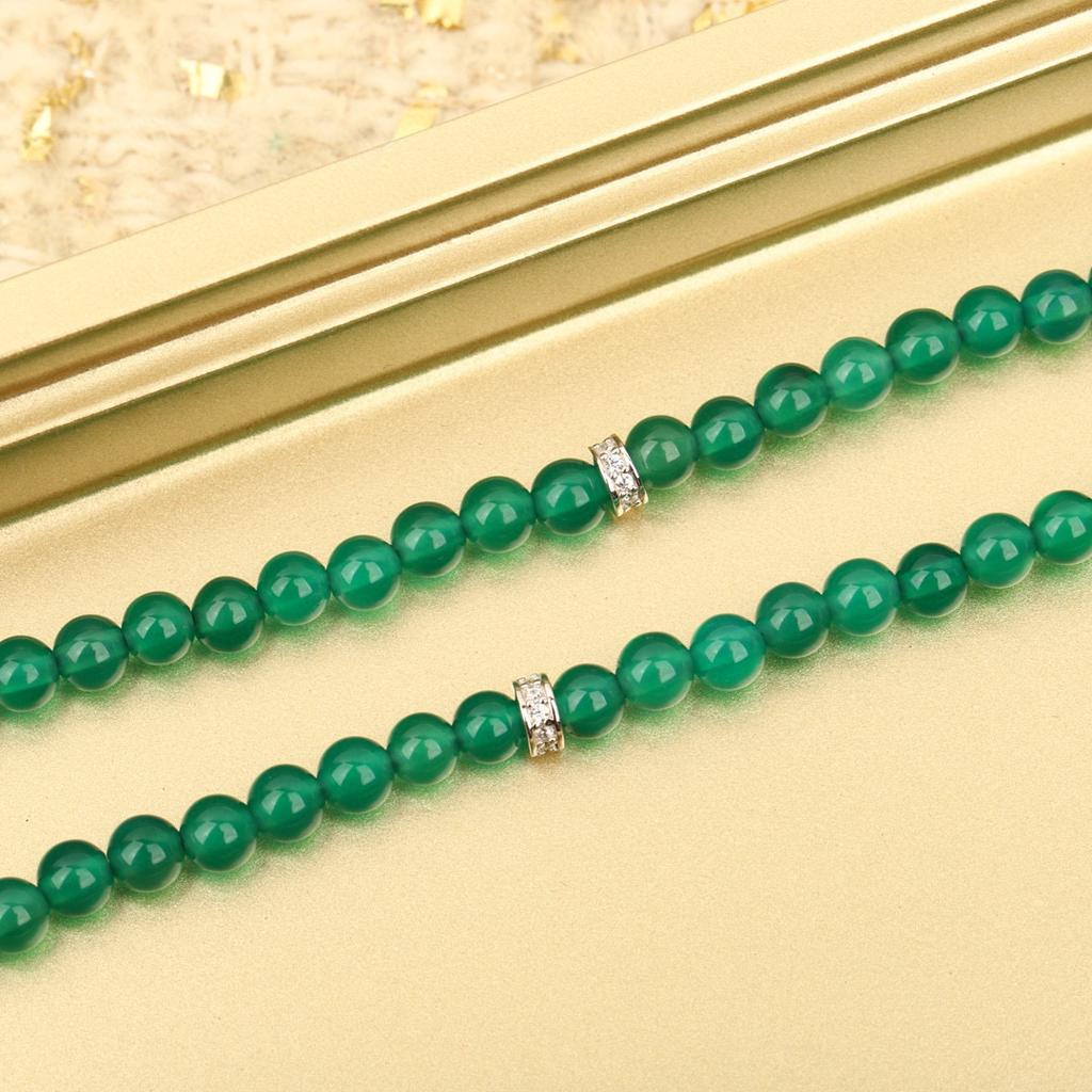 Latest Hot Brand Vintage Women's Necklaces Luxury Jewelry For Women Design Pendant Lady Party Green  Pearls Necklace 40+5CM