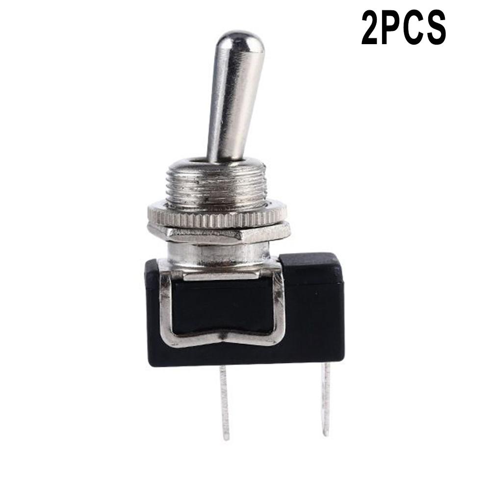 2 Piece 12V 10A Rocker For Toggle Switch with Removable Rubber Cover for Marine Panels Spade Terminals 12.5mm Mounting Size