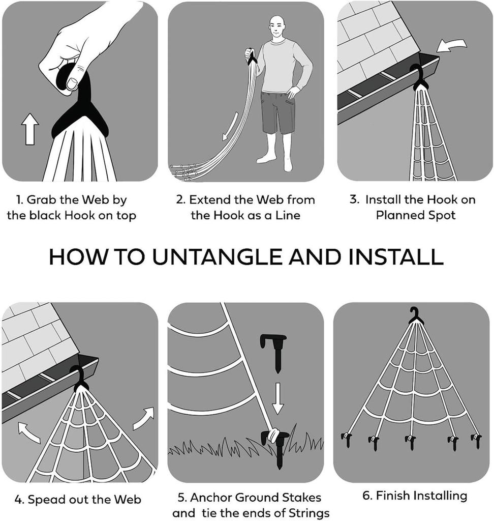 JOYFY Halloween 59‘’ Giant Spider with Spider Web Outside Decor Triangular Spiderweb 16.4 X 15.7 Ft and Stretchy Cobweb 100g