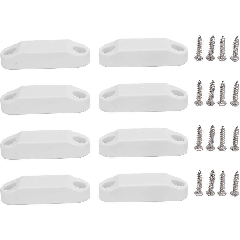 Tissting 4 Pairs Magnetic Luggage Door Buckle and Holder Kit,RV Magnetic Baggage Door Catch with Installation Screws,for RV,Trailer(Black)