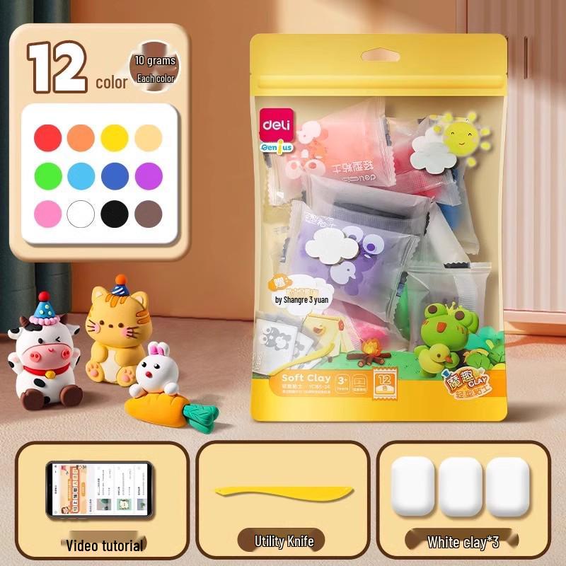 

Глинистый мешок: Набор сменного пластилина для детского моделирования - 12, 24 или 36 цветов для поделок в детском саду