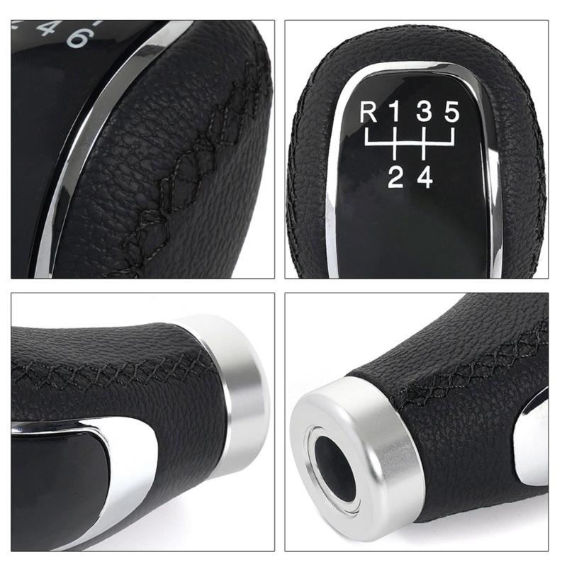 Manual Gear Shifter Knob PU Leather 5/6 Speed Shifter Lever Suitable for Car SUVs Trucks Comfortable Grip Easy To Clean