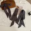 Polka Dot Silk Scarf, Long Strip, High-end, New Retro Versatile Temperament, Neck Decoration, Small Scarf, Headband, Hair Tie, Streamer.