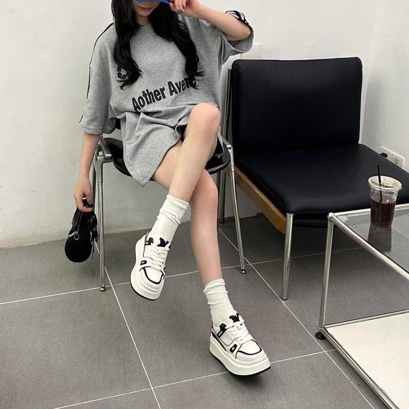 Fashion light luxury little white shoes women's spring new style versatile fashion muffin platform casual board shoes