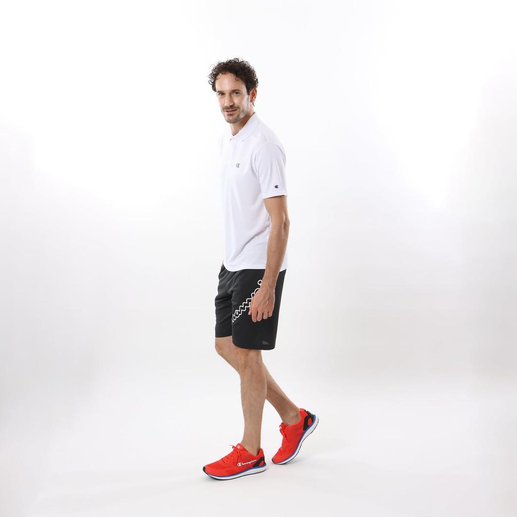 Champion Short Sleeve Polo UV Odor Quick Men's Shirt, Protection, Antibacterial, Resistant, Drying, One-Point Logo, White, C3-ZS303