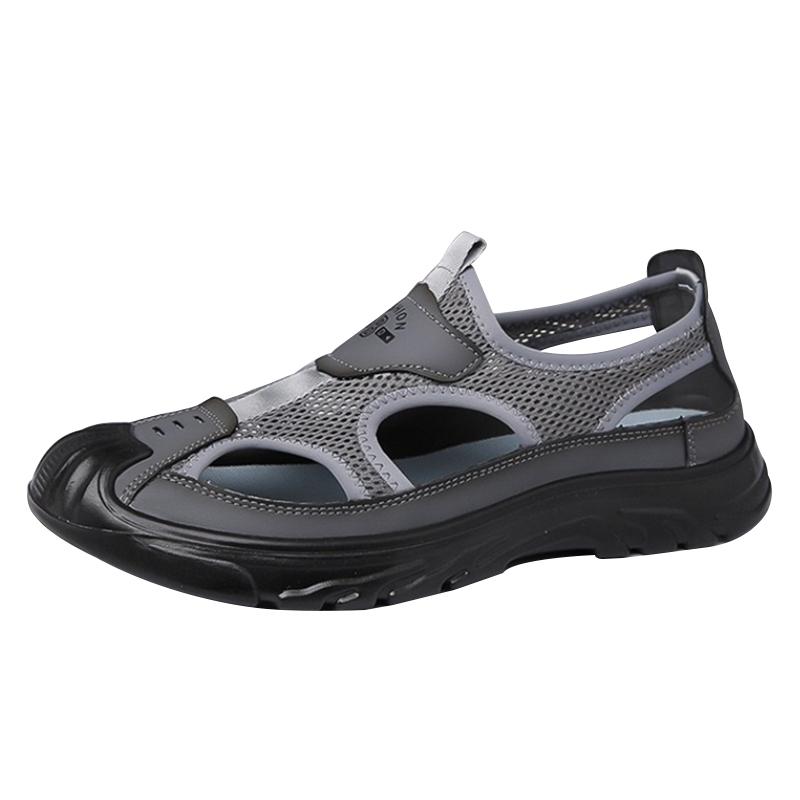 Summer Breathable Men's Sandals Baotou Hollowed Out Mesh Shoes Outdoor Non-slip Lightweight Sports Casual Sneakers Shoes