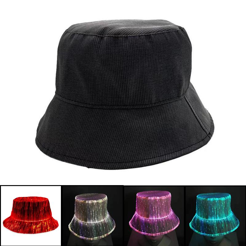 Modische LED-Licht Glasfaser Leuchtende Party Baseballkappe Bar Tanz Leuchtender Hip Hop Paare Outdoor Bekleidung Performance Requisiten