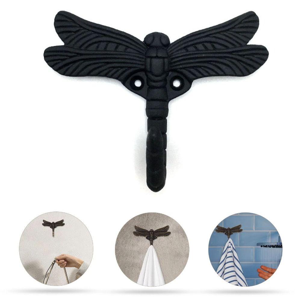 Retro Wall Hooks for Coats Door Decor Dragonfly Key Hanger Dragonfly Clothes Hook  for Hanging Hat