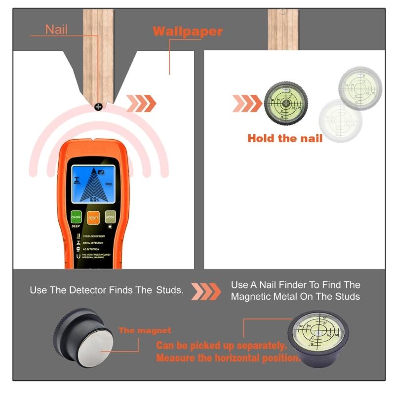 Portable Metal and Wall Detector Suitable for Detecting Pipe & Wire Precise Safe Drilling with High Sensitivity Sensors