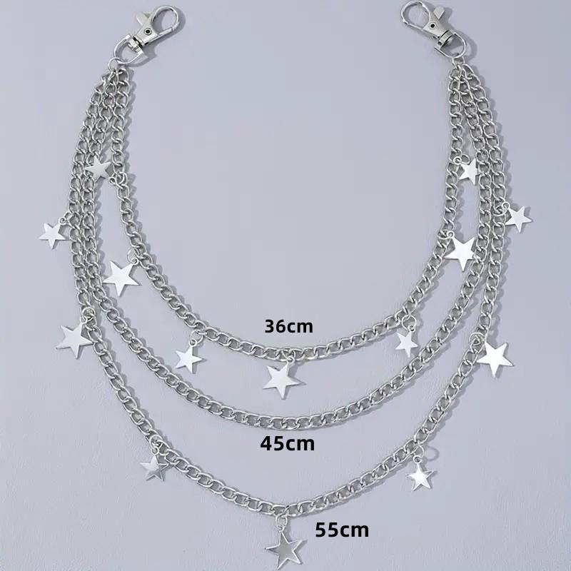 Cross-Border Hip-Hop Punk Star Pendant Tassel Metal Waist Chain