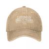 Casual Lehman Brothers Baseball Cap Unisex Distressed Washed Snapback Hat Risk Management Outdoor Hats