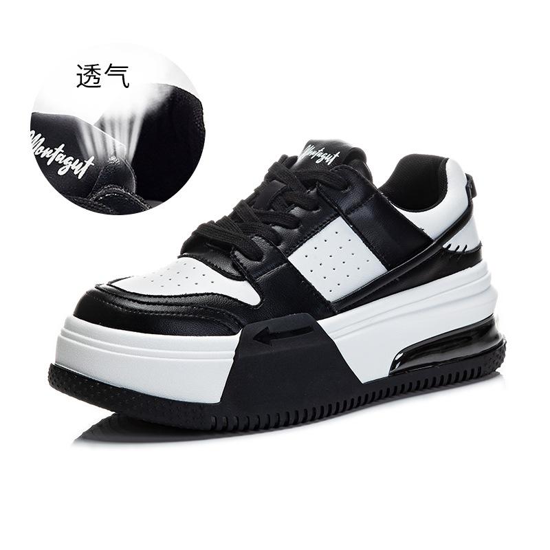 

Suction film sole leather little white shoes women s 2025 spring new thick-soled heightening board shoes flat-soled single shoes women s sports women 40 чорний