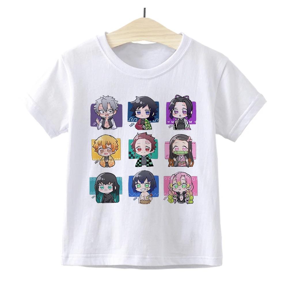 Kimetsu No Yaiba Shirt Boys Demon Slayer Anime T Shirt Fashion Japan Harajuku Children Ropa De Demon Slayer Tshirt for Kids Boys