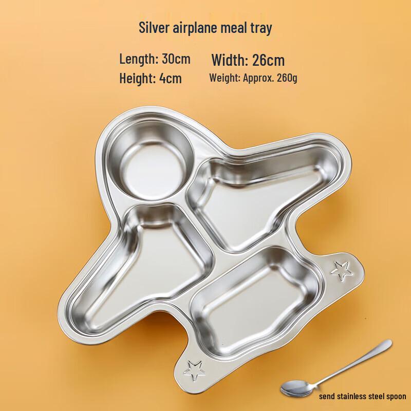 Kids Stainless Steel Divided Cartoon Meal Plate