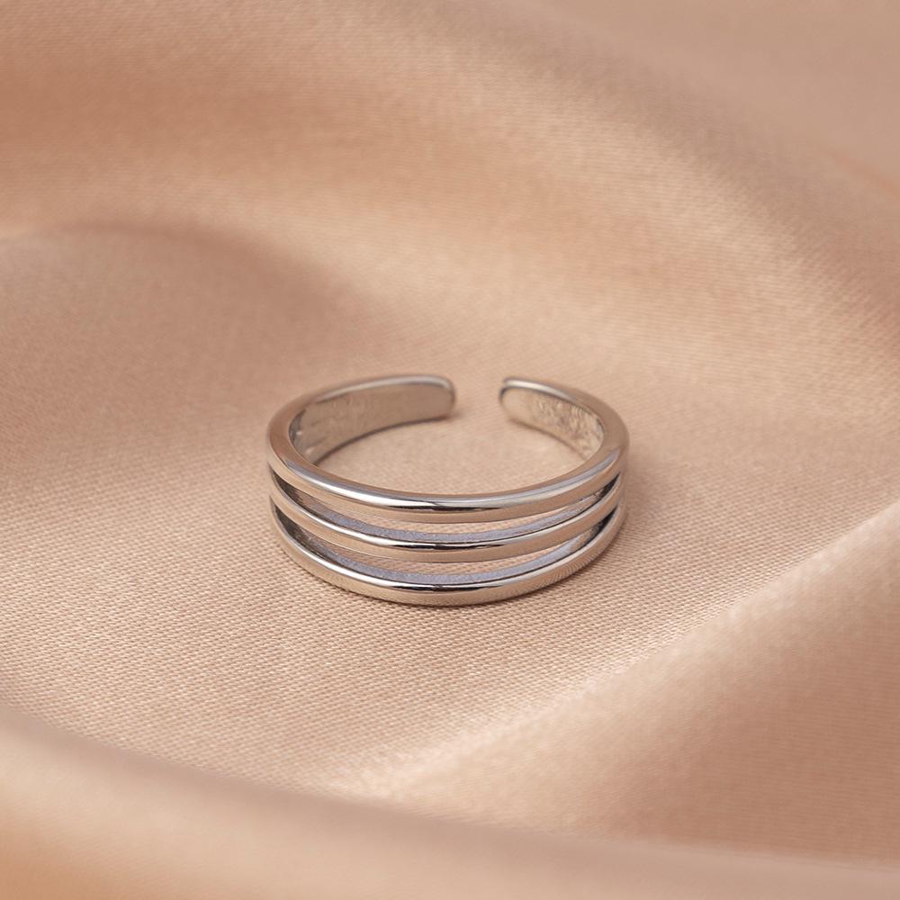 Korean Minimalist Adjustable Open Band Ring for Women