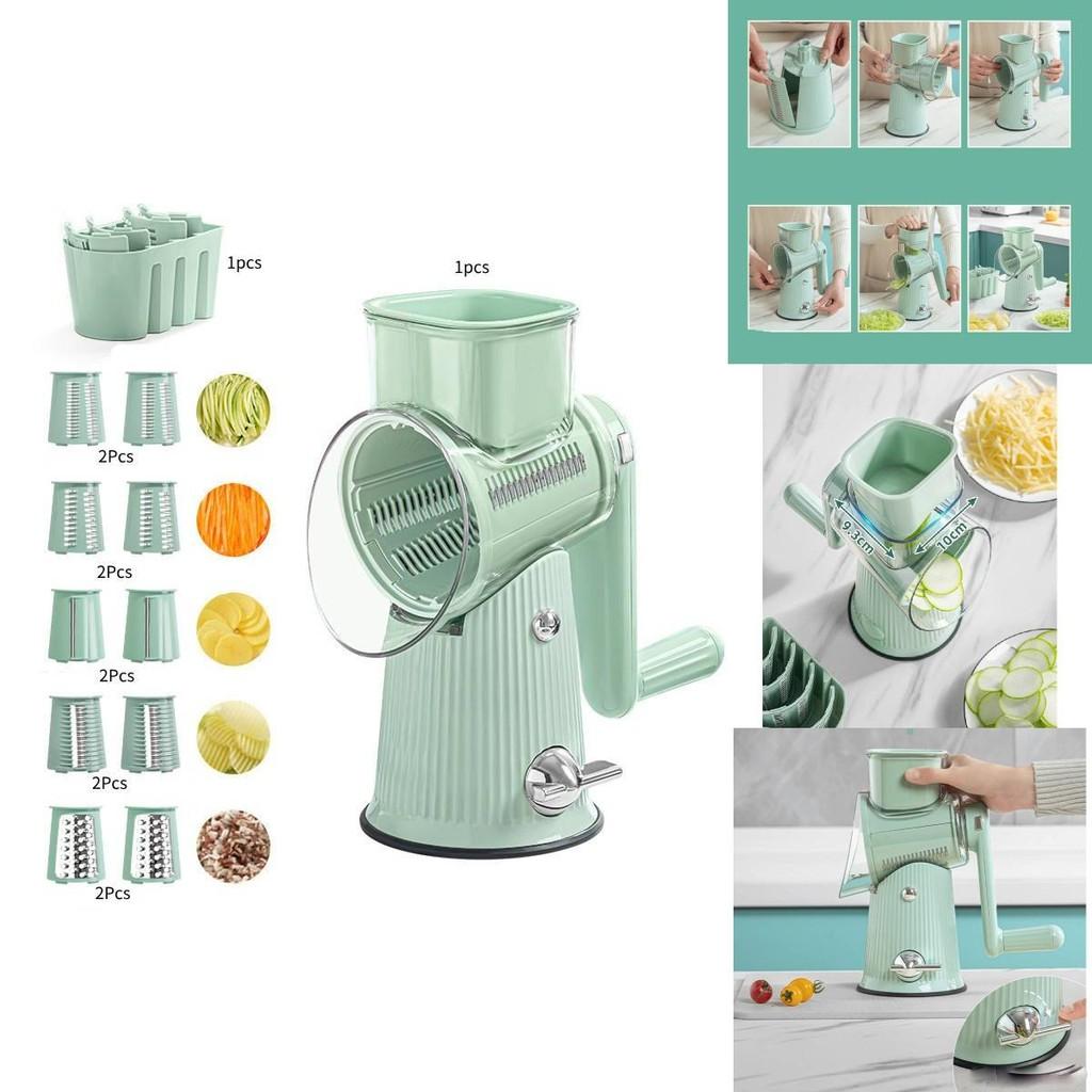 Innovative Green Drum Style Multi-functional Vegetable Cutter Slicer And Grinder For Home