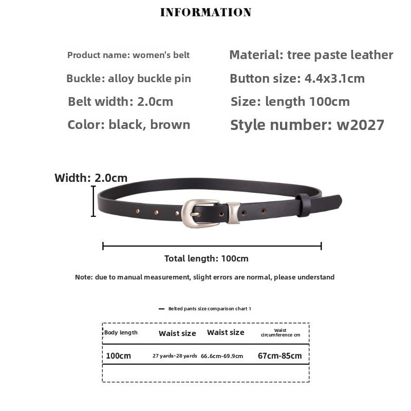 Mary Belt - Premium Vintage Copper Buckle, Versatile Jeans Belt