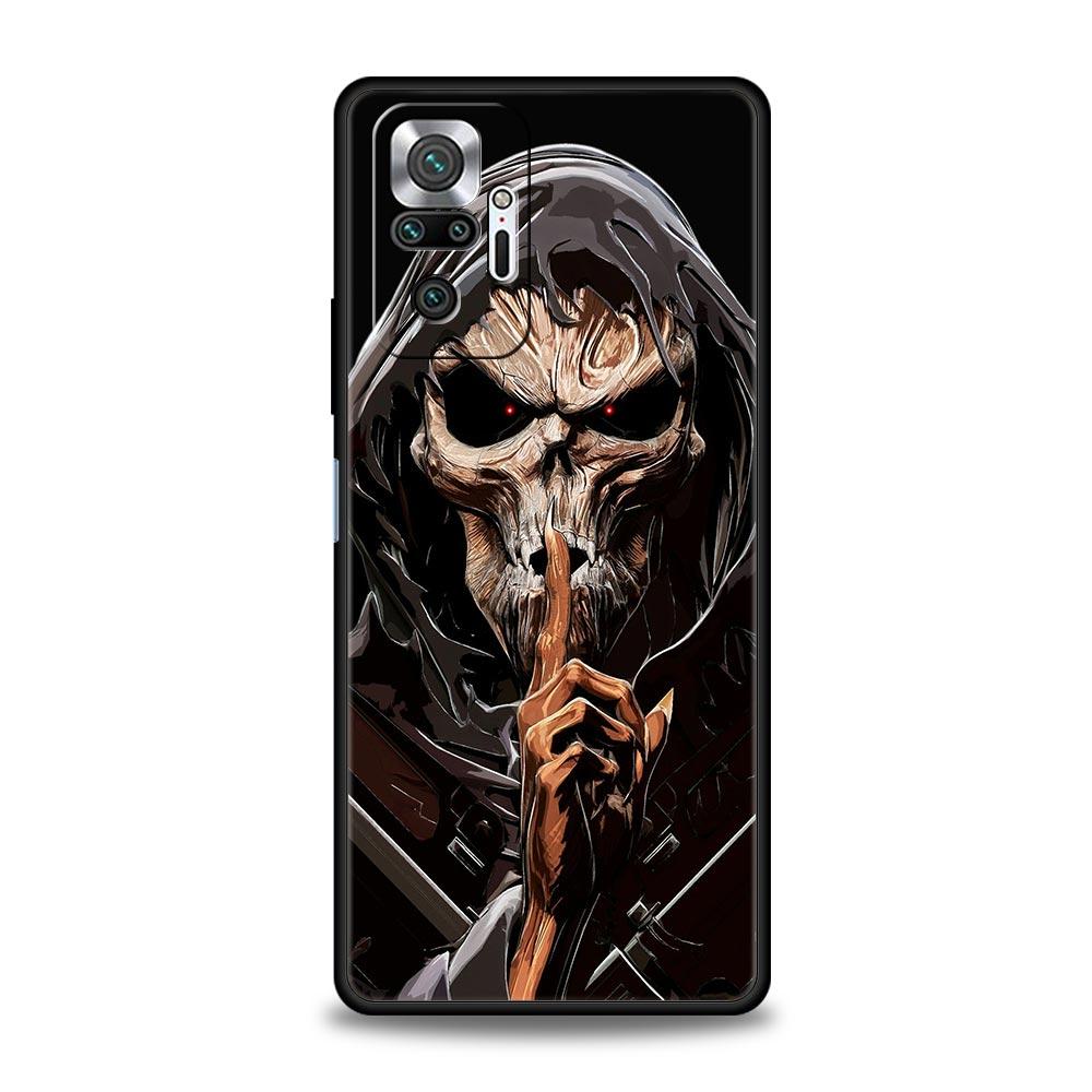 Skull Skeleton Grim Reaper Fashion Phone Case For Xiaomi Redmi Note 13 12 5G 11 10 Pro Plus 4G 9S 9 8 7 9T 13C 10C 9C 9A Cover