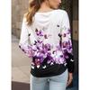 Women's Plus Size Floral Print Long Sleeve T-Shirt with Slight Stretch - Casual and Comfortable