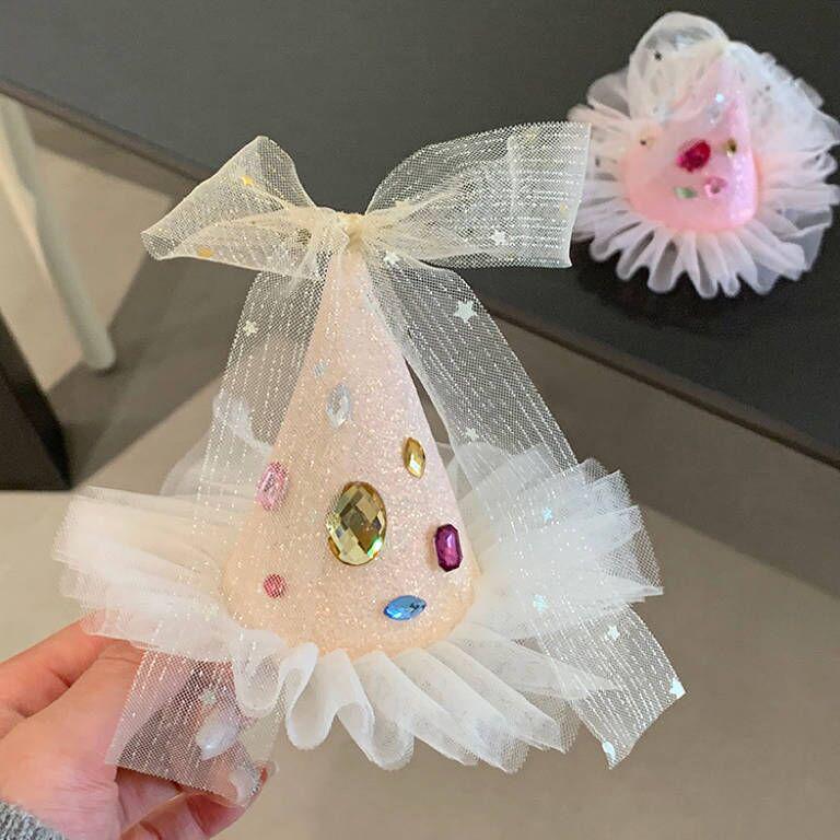 

Милая переливающаяся заколка для волос на день рождения для женщин - фотореквизит и заколка для челки, аксессуар для волос