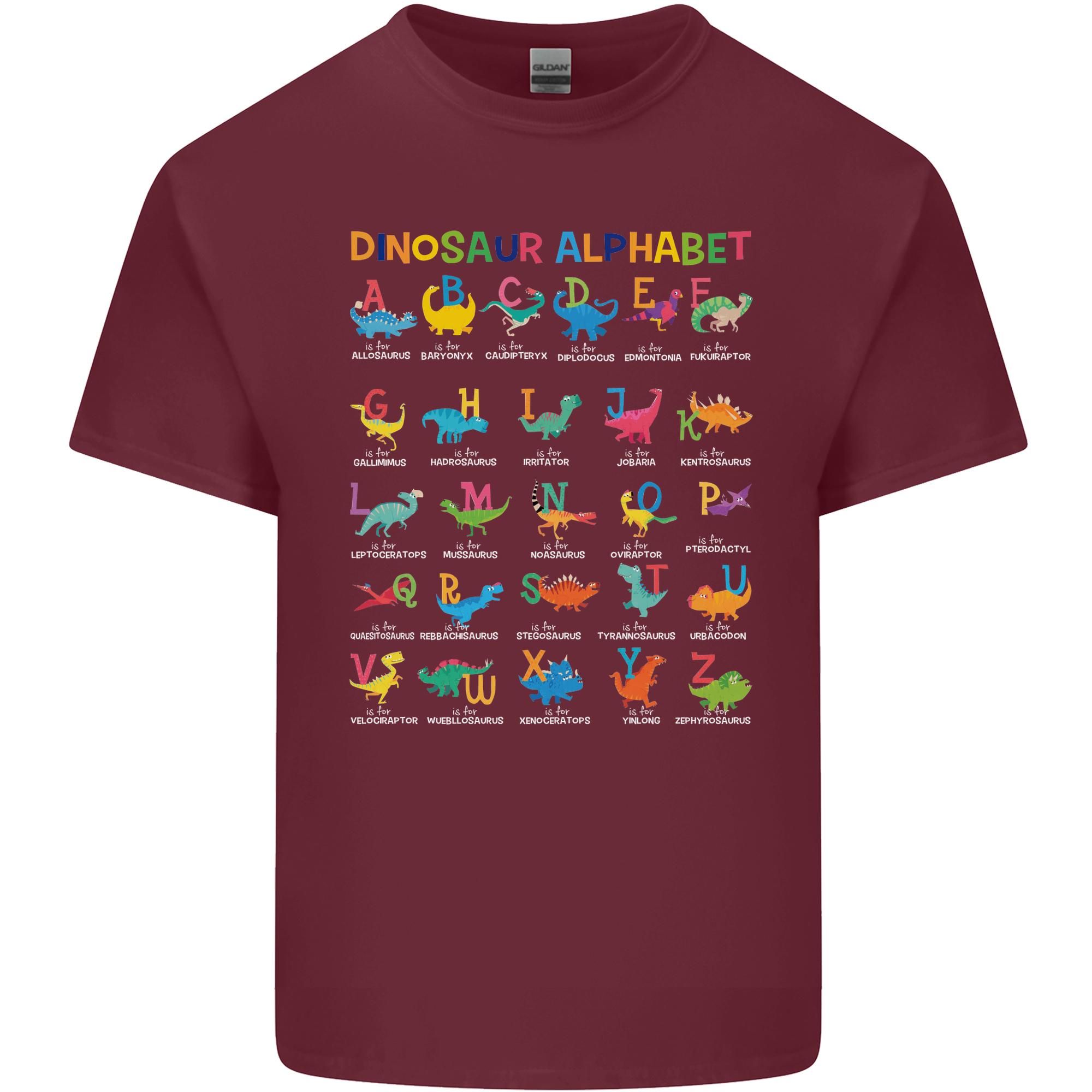 Dinosaur Alphabet TRex Funny Unisexs Light Cotton TShirt S