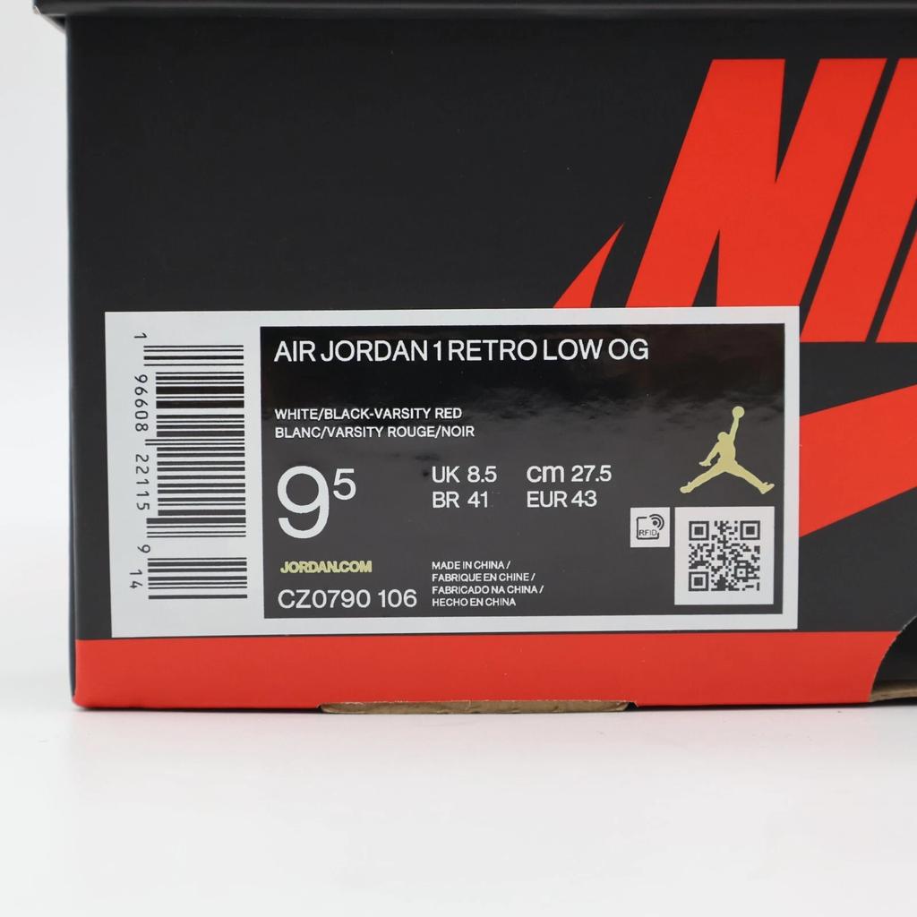 CZ0790-106 Nike Air Jordan 1 Retro Low OG Black Toe (Men's)