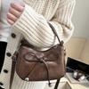 Bag niche design bow hand bag versatile commuter messenger bag Maillard bag women