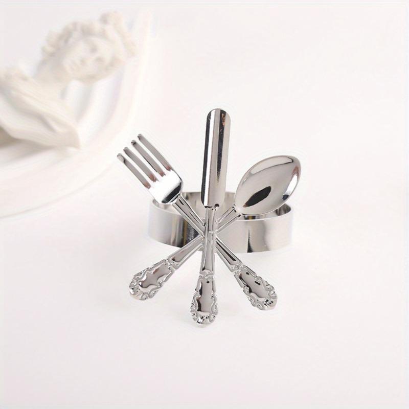 

6 шт. Рустикальные шикарные полированные металлические пряжки для салфеток - Элегантные декоративные кольца для салфеток для формальных и повседневных мероприятий - Идеально для 6pcs серебряный