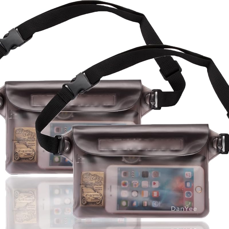 

Водонепроникний чохол DanYee, Повністю водонепроникний кейс [Набір з 2 шт.] Сертифікований IPX8, ПВХ матеріал із потрійною застібкою-блискавкою, Ідеально підходить для пляжу, басейну, риболовлі, мотоцикла,