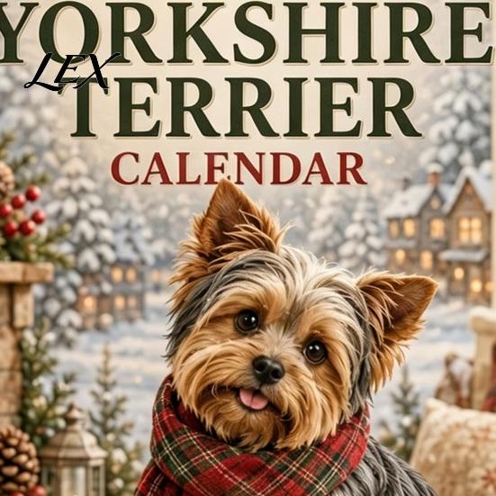 Home Wall Decoration Yorkshire Terrier Calendar, 2027 Monthly Hanging Planner with Metal Office Supplies Double Coil Binding for Organization And Time