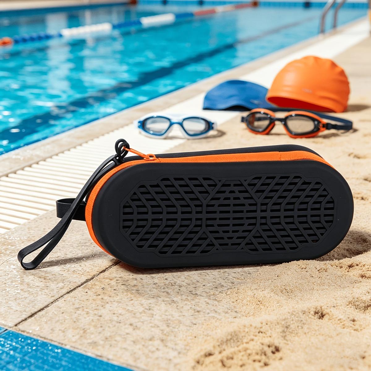 Étui Lunettes de Natation - Type Protecteur, 1 Sac de Rangement pour Lunettes Convient pour Équipement de Plongée, Coque Respirante avec Trous d'Égouttement noir