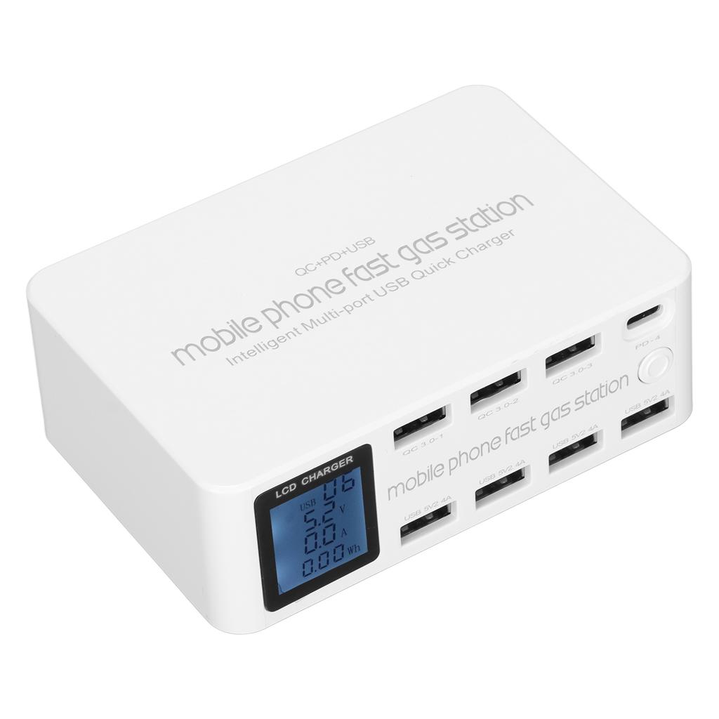 WLX‑818D 100W 8 Ports USB Charger Station for IPhone Phones Multiport LCD Display ChargerAU Plug