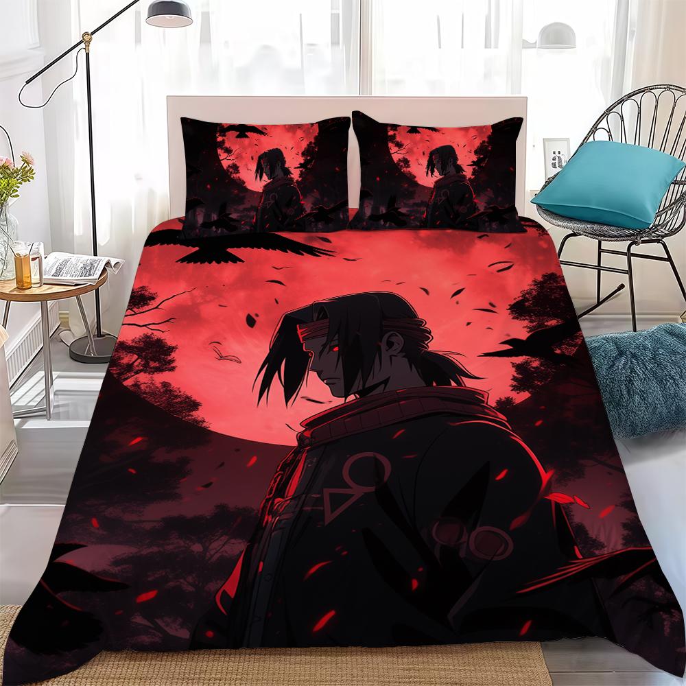 N-NARUTO Anime Fashion Duvet Cover Set Home Style Bedding Soft Laundry Cotton Bed 3 Piece Set Student Dormitory Gift