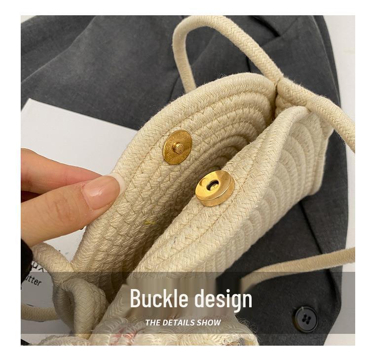 2025 Ladies' Cotton Rope Crossbody Phone Bag - Stylish Shoulder & Underarm Bag for Beach Vacation