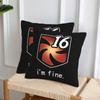 I'M Fine Vuln Stacks 2 Pcs Square Pillowcase Pillow Cover Cushion Decor Comfort Throw Pillow For Home Bedroom