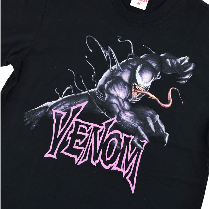 EVERSOUL Marvel Short Sleeve T-Shirt, Venom, Hulk, Avengers, American Comic Book Merchandise, Gift, Men's, Black, XL [Parallel Import]